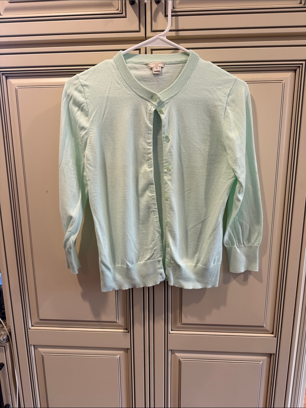 J. Crew Mint Green Crewneck Button Cardigan